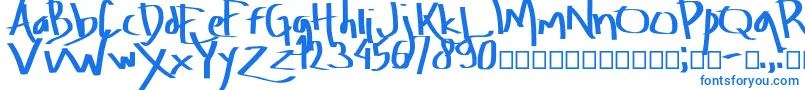 Amburegul-Schriftart – Blaue Schriften