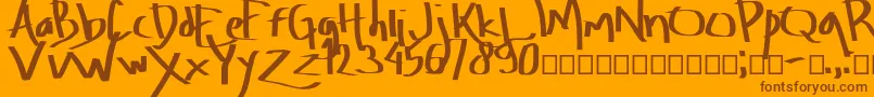 Шрифт Amburegul – коричневые шрифты на оранжевом фоне