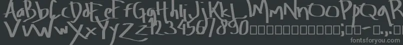 Amburegul-fontti – harmaat kirjasimet mustalla taustalla