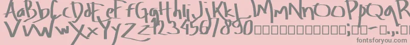 Amburegul-Schriftart – Graue Schriften auf rosa Hintergrund