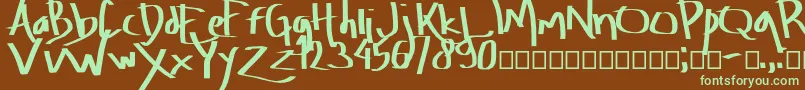 Amburegul-fontti – vihreät fontit ruskealla taustalla