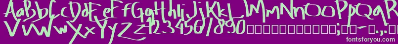 Amburegul-Schriftart – Grüne Schriften auf violettem Hintergrund