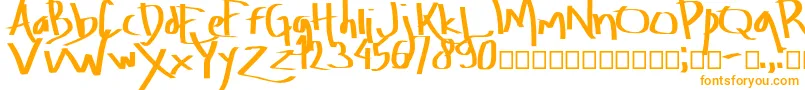 Amburegul-fontti – oranssit fontit valkoisella taustalla