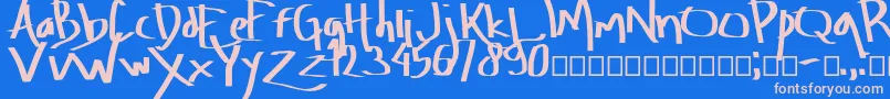 フォントAmburegul – ピンクの文字、青い背景