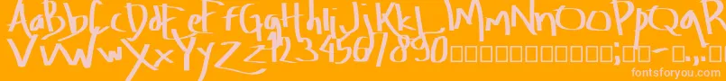 Amburegul-fontti – vaaleanpunaiset fontit oranssilla taustalla