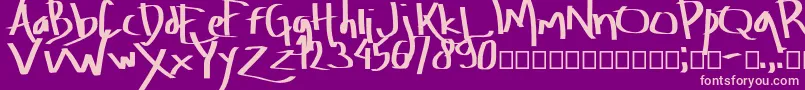 フォントAmburegul – 紫の背景にピンクのフォント