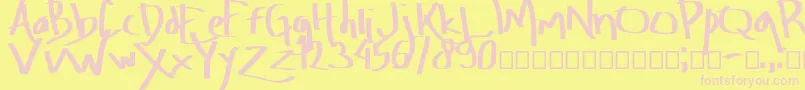 Шрифт Amburegul – розовые шрифты на жёлтом фоне