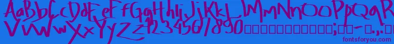 Amburegul Font – Purple Fonts on Blue Background