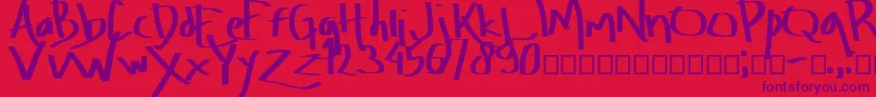 Amburegul-Schriftart – Violette Schriften auf rotem Hintergrund