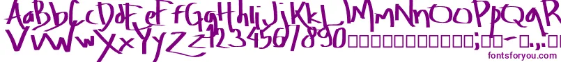 フォントAmburegul – 白い背景に紫のフォント