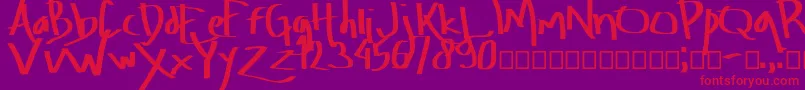フォントAmburegul – 紫の背景に赤い文字