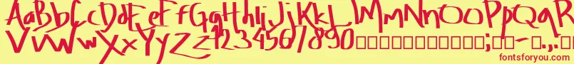 Amburegul Font – Red Fonts on Yellow Background