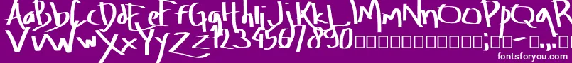 Amburegul-Schriftart – Weiße Schriften auf violettem Hintergrund