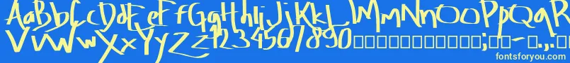 Шрифт Amburegul – жёлтые шрифты на синем фоне