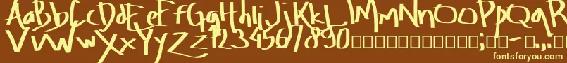 Amburegul-Schriftart – Gelbe Schriften auf braunem Hintergrund