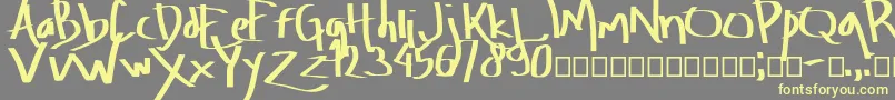Amburegul-Schriftart – Gelbe Schriften auf grauem Hintergrund