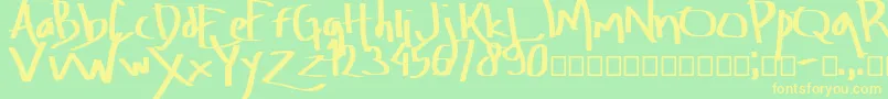 Amburegul-fontti – keltaiset fontit vihreällä taustalla