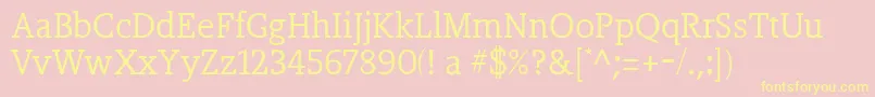 Hotomll Font – Yellow Fonts on Pink Background