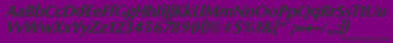 ColumbiaserialXboldItalic Font – Black Fonts on Purple Background