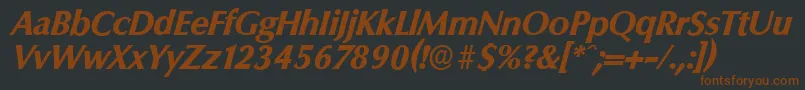 ColumbiaserialXboldItalic Font – Brown Fonts on Black Background