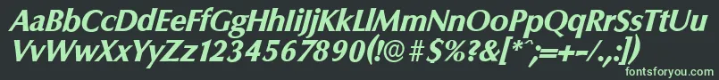 ColumbiaserialXboldItalic Font – Green Fonts on Black Background