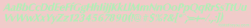 ColumbiaserialXboldItalic Font – Green Fonts on Pink Background