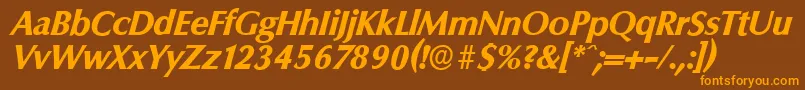 ColumbiaserialXboldItalic Font – Orange Fonts on Brown Background