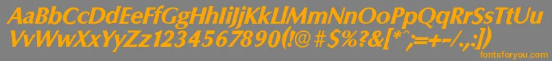 ColumbiaserialXboldItalic Font – Orange Fonts on Gray Background