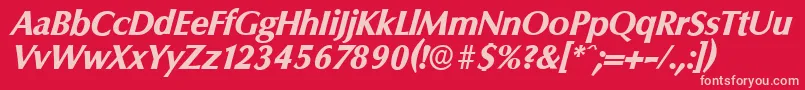 ColumbiaserialXboldItalic Font – Pink Fonts on Red Background
