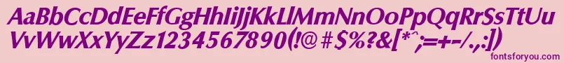 ColumbiaserialXboldItalic Font – Purple Fonts on Pink Background