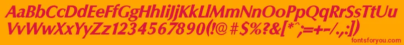 ColumbiaserialXboldItalic Font – Red Fonts on Orange Background