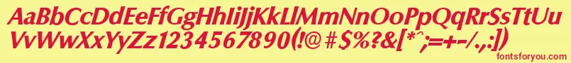 ColumbiaserialXboldItalic Font – Red Fonts on Yellow Background