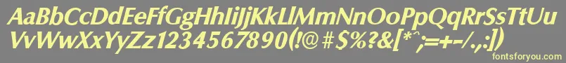 ColumbiaserialXboldItalic Font – Yellow Fonts on Gray Background