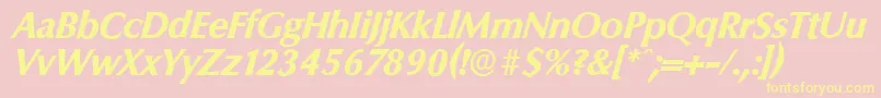 ColumbiaserialXboldItalic Font – Yellow Fonts on Pink Background