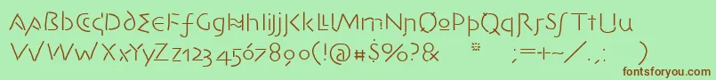 Avantidilettanti Font – Brown Fonts on Green Background