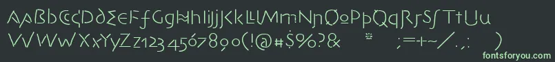 Avantidilettanti-Schriftart – Grüne Schriften auf schwarzem Hintergrund