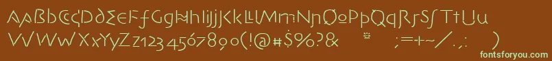 Avantidilettanti-fontti – vihreät fontit ruskealla taustalla