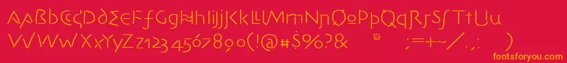 Avantidilettanti Font – Orange Fonts on Red Background