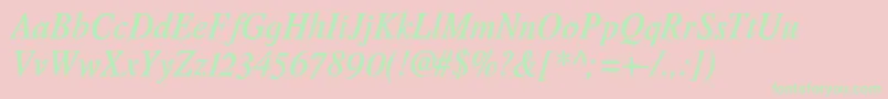 Romandeadfno2stdDemibolditalic Font – Green Fonts on Pink Background