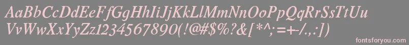 Romandeadfno2stdDemibolditalic Font – Pink Fonts on Gray Background