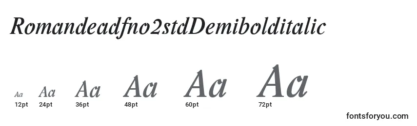 Romandeadfno2stdDemibolditalic (96679) Font Sizes