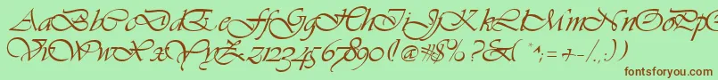 GeVibrantscript Font – Brown Fonts on Green Background