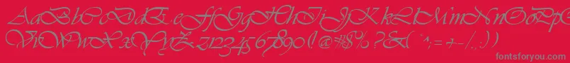 GeVibrantscript Font – Gray Fonts on Red Background