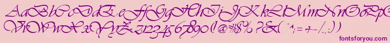 GeVibrantscript-Schriftart – Violette Schriften auf rosa Hintergrund