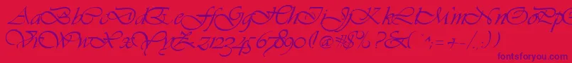 GeVibrantscript Font – Purple Fonts on Red Background