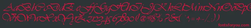 GeVibrantscript Font – Red Fonts on Black Background