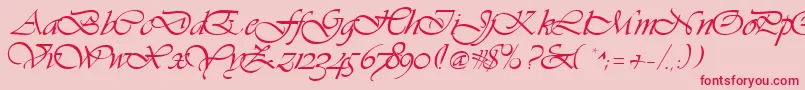 GeVibrantscript-Schriftart – Rote Schriften auf rosa Hintergrund