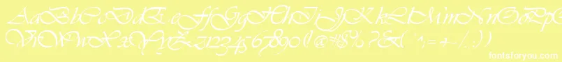 GeVibrantscript Font – White Fonts on Yellow Background