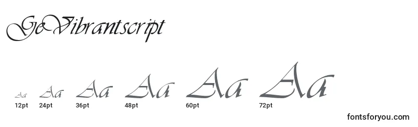 Размеры шрифта GeVibrantscript