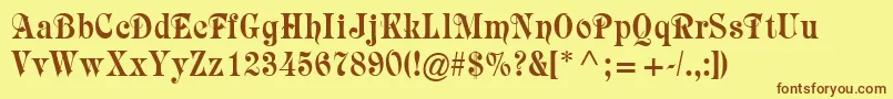 Rubius Font – Brown Fonts on Yellow Background